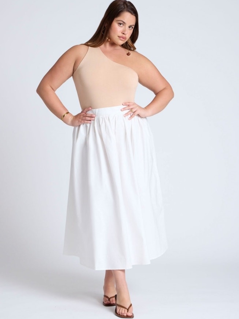 Eloquii Elements Midi Poplin Skirt Sz 16